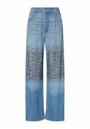 LIU JO, LIU JO STRAIGHT JEANS WITH RHINESTONES - Jean boyfriend - light blue denim