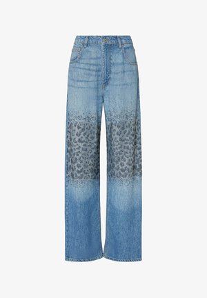 LIU JO, LIU JO STRAIGHT JEANS WITH RHINESTONES - Jean boyfriend - light blue denim