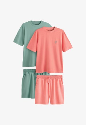Next, JERSEY SALT WASH SHORT SLEEVE PYJAMAS 2 PACK - Nachtwäsche Set - green pink