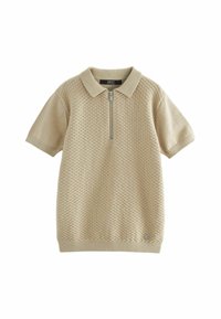 Next SHORT SLEEVED BUBBLE TEXTURE-REGULAR FIT - Polosärk - neutral