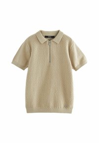 Next - SHORT SLEEVED BUBBLE TEXTURE-REGULAR FIT - Piké - neutral Miniatyrbild 1