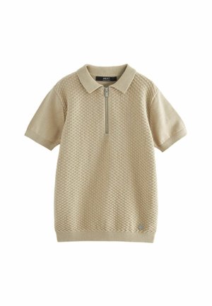 SHORT SLEEVED BUBBLE TEXTURE-REGULAR FIT - Polo marškinėliai - neutral