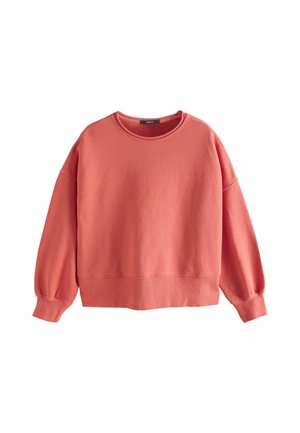 RAW HEM DETAIL WASHED CREW NECK - Mikina - red