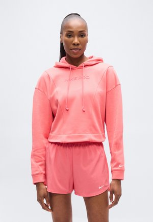 HOODIE - Fleece jumper - sea coral/white