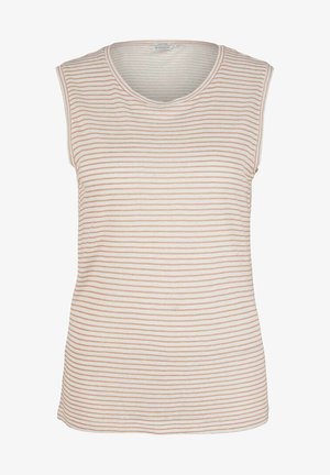 Top - nude offwhite thin stripe