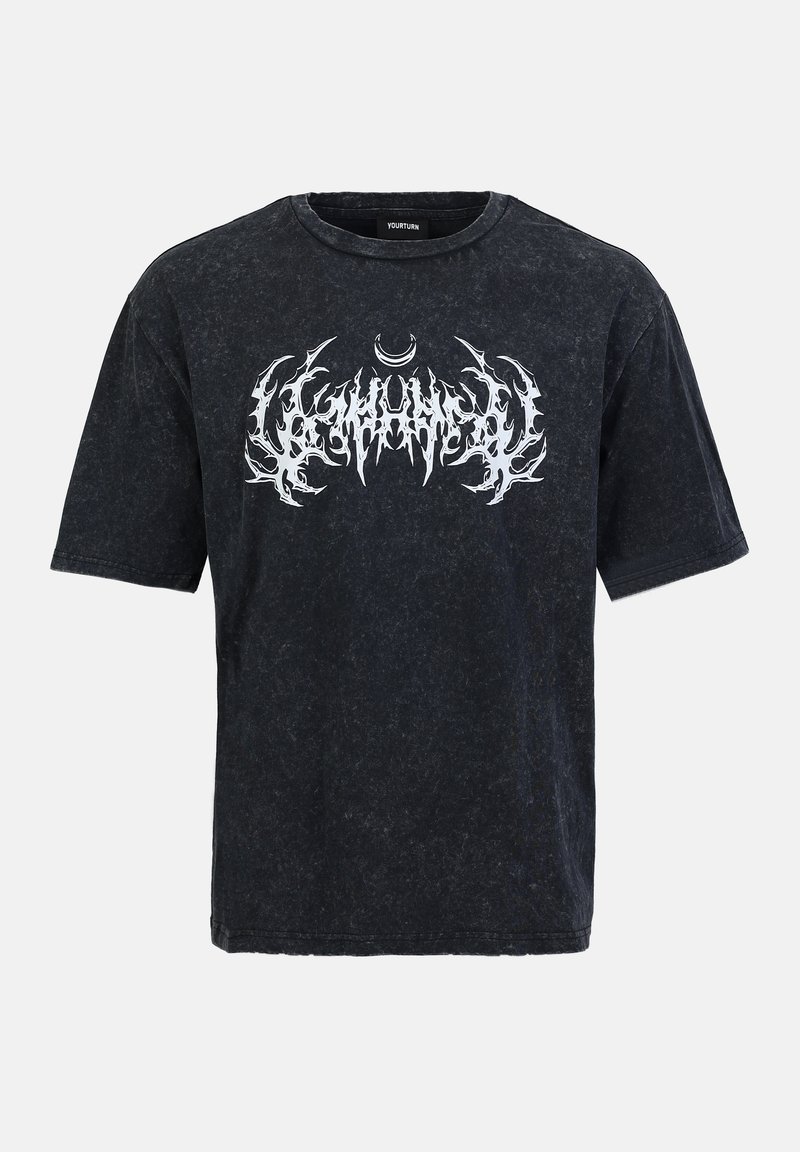 YOURTURN T-shirt print zwart YOURTURN T-shirt print zwart