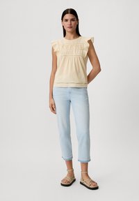 comma casual identity MIT ZIERBORTE - Bluse - hellgelb