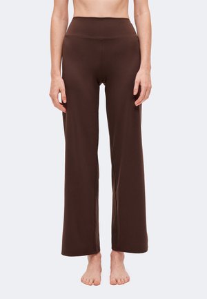 Even&Odd active by Zalando, ESSENTIAL STUDIO FULL LENGTH WIDE LEG LEGGINGS - Pantalon de survêtement - dark brown