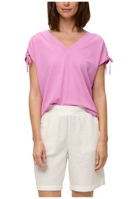 s.Oliver MIT BINDEDETAILS - Print T-shirt - rosa