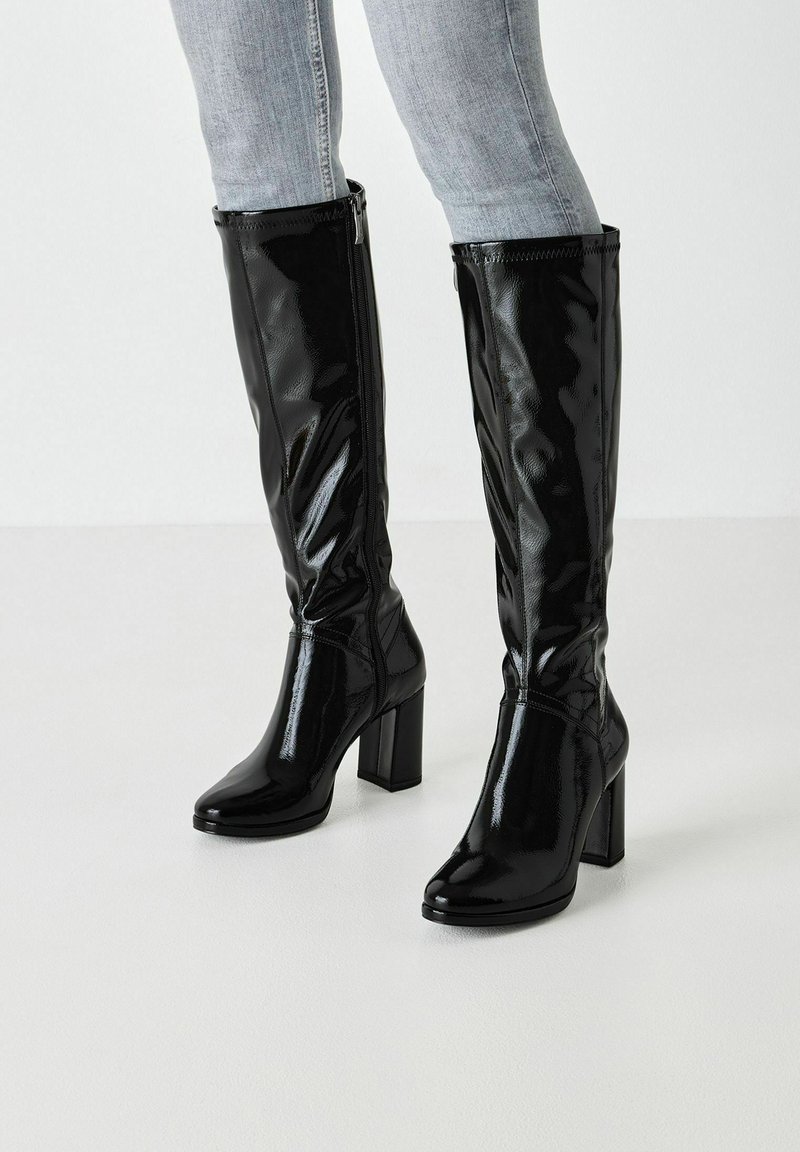 Tamaris Stivali alti - black patent