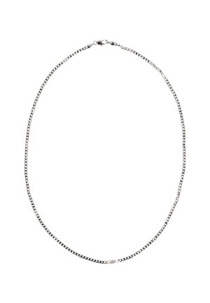 Ezüst lánc nyaklánc, csavarodott láncszemekből készült designnal, sima felülettel és biztonságos kapoccsal. Az összhossza a kényelmes viselet érdekében lett kialakítva.
