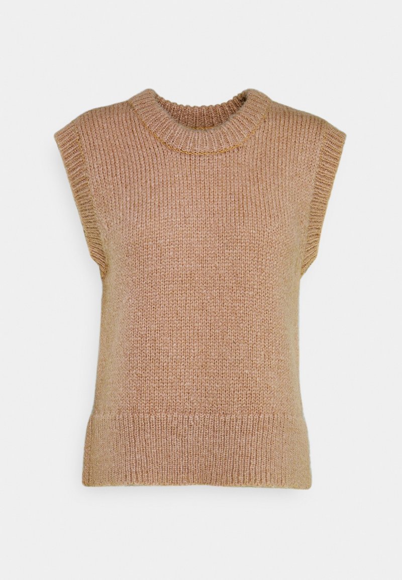 PIECES Tall Triko s potiskem - brown