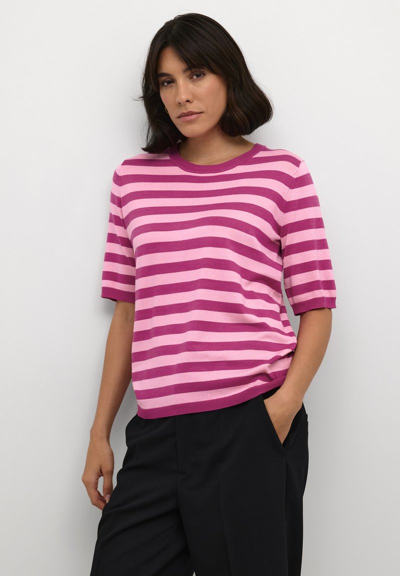 Kaffe LIZZA STRIPED - T-shirts print - fuchsia rosebloom stripe