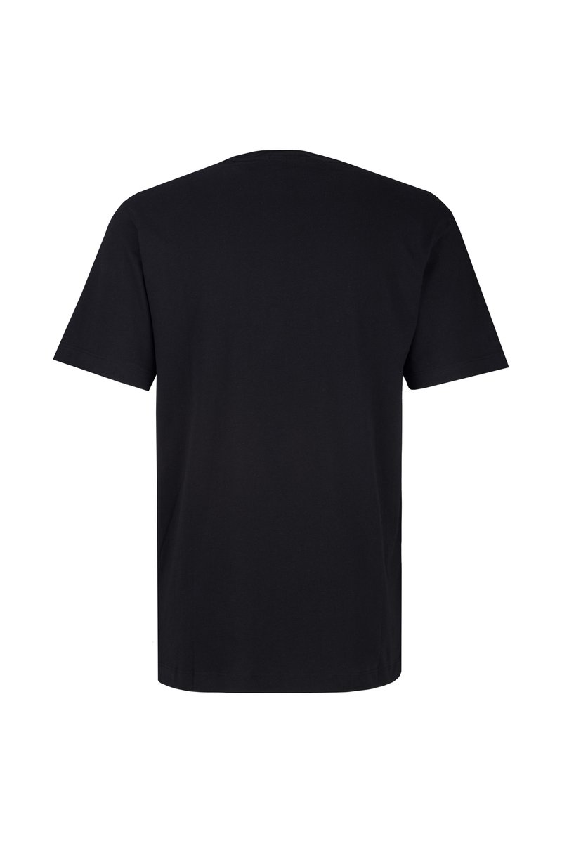 Zwarte katoenen t-shirt met een ronde hals en korte mouwen, met een soepele textuur en een klassiek, recht gesneden ontwerp.