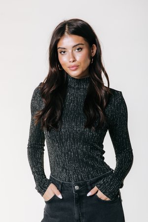 JEWEL STRUCTURE TOP - Longsleeve - black