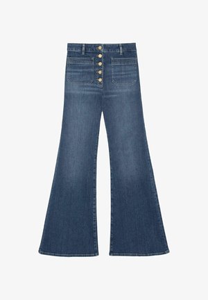 Reiss, REGULAR FIT - CALI TWIN-POCKET BUTTON FLARED JEANS . - Zvonové džínsy - mid blue