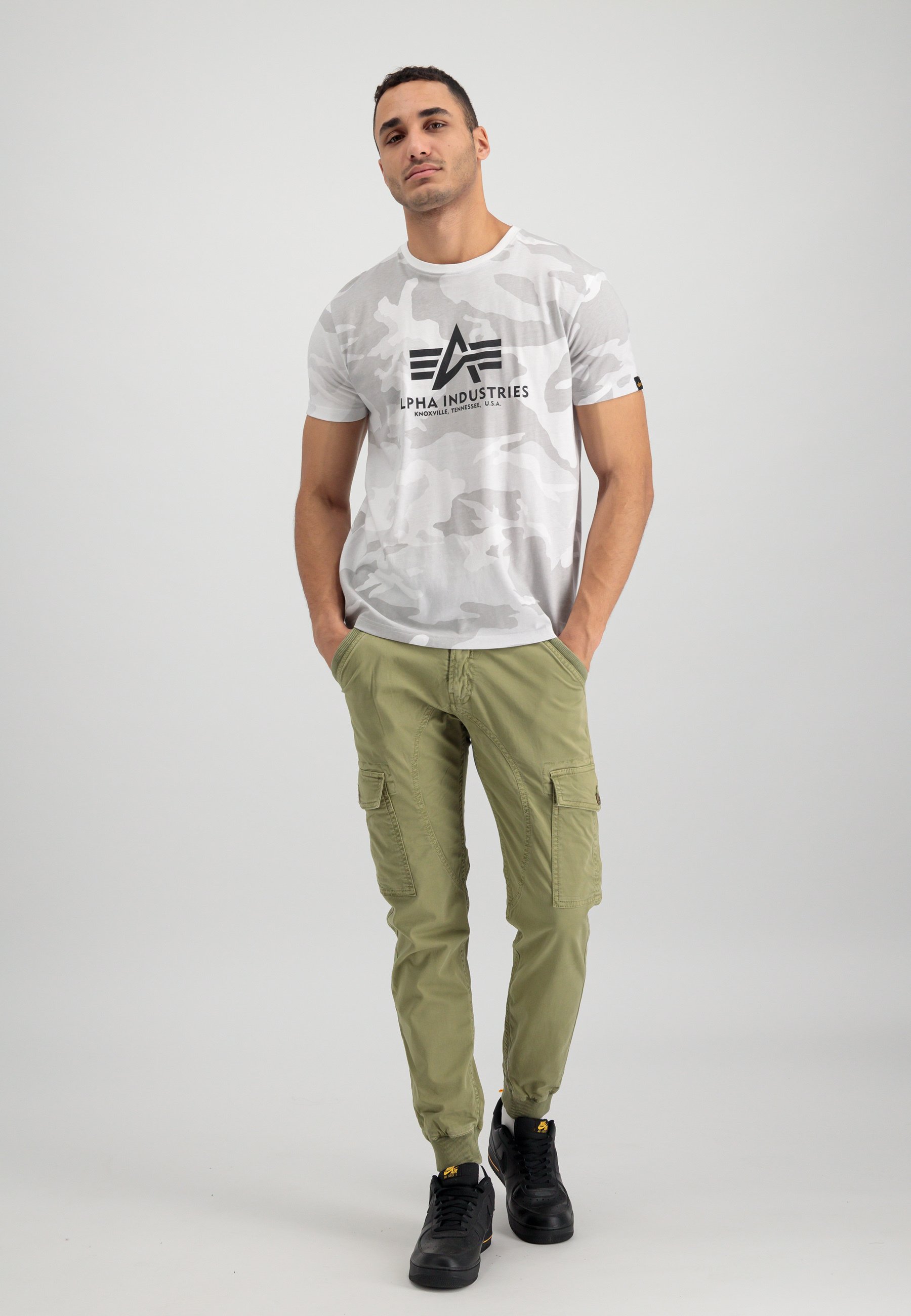 Alpha Industries CAMO - Print T-shirt - white camo/white