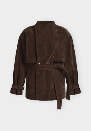 Bardot, VERONICA SUEDE JACKET - Manteau classique - dark choco