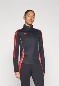 adidas Performance - TIRO TRAINING TOP  - Ilgarankovis viršutinės dalies drabužis - black/pure ruby Miniatiūros vaizdas 1