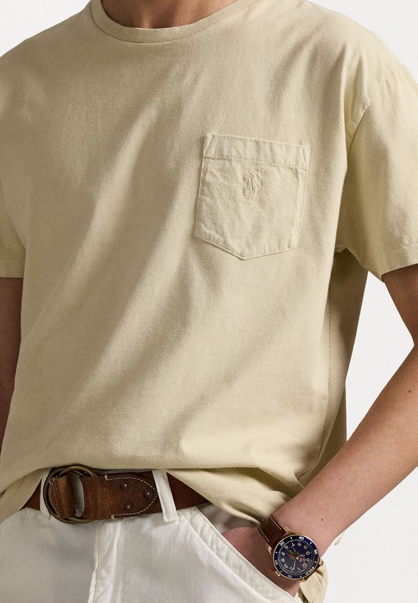 CUSTOM SLIM MINERAL-DYED POCKET T-SHIRT - Basic T-shirt - natural4