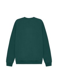 Πράσινο φούτερ με στρογγυλή λαιμόκοψη και μακριά μανίκια, με ριμπ υφή στη λαιμόκοψη και στα μανίκια, κ ατασκευασμένο από απαλό βαμβακερό ύφασμα με ομαλή υφή.