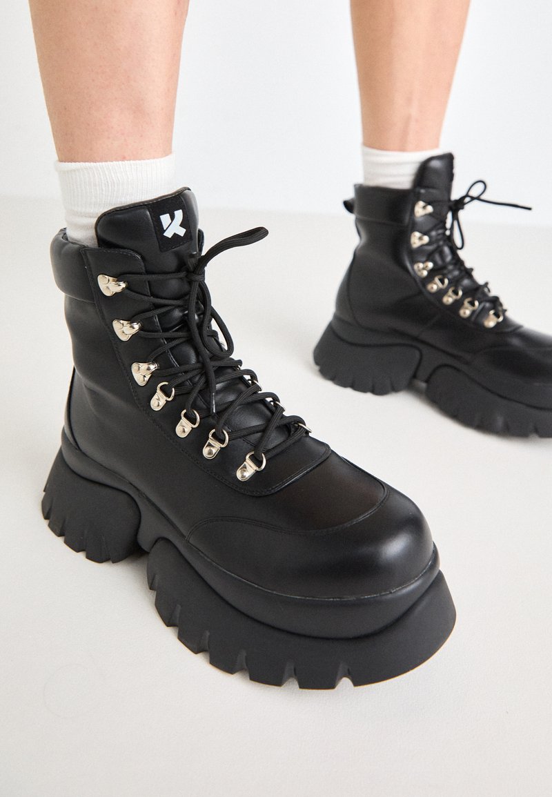 Koi Boots Ankle Boots Hydra All Black Matrix Platform Boots Koi