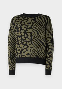 ONLJENNI ANIMAL PULLOVER - Svetr - black/olive night