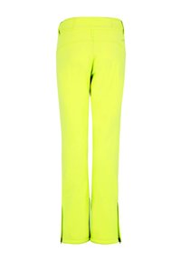 Neon gele skibroek met een rechte pasvorm, voorzien van zijritsen bij de enkel en een gladde, rekbare stof voor comfort.