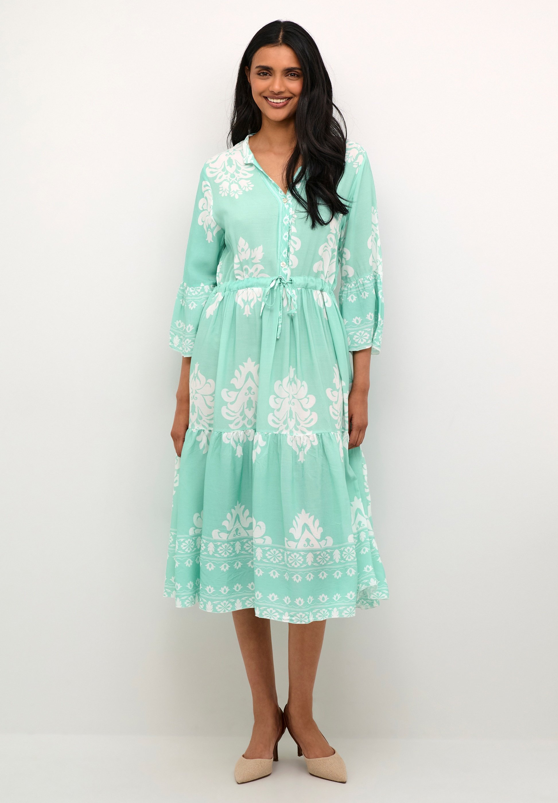 Cream CRKOREN - Day dress - turqouise wallpaper/turquoise - Zalando Cream CRKOREN - Day dress - turqouise wallpaper/turquoise - Zalando