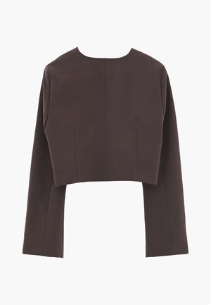 OXXO, OXXO SHORT BLAZER WITH BUTTON DETAILS - Blazer - chocolate brown