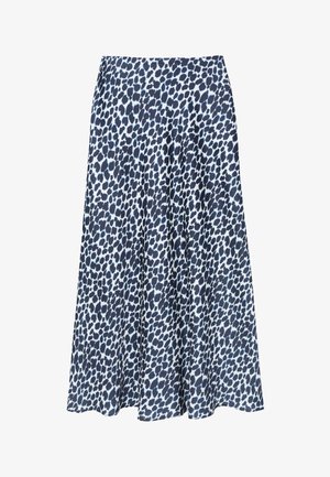 Gonna midi con motivo a macchie irregolari bianco e nero e una leggera svasatura, realizzata in tessuto leggero.