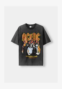 Bershka SHORT SLEEVE AC/DC - T-shirts print - dark grey/mørkegrå ...