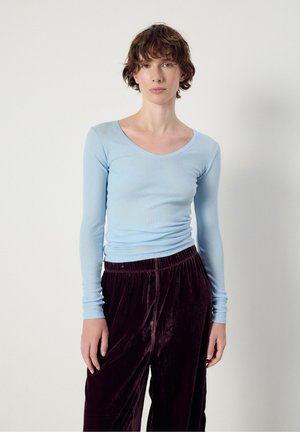 American Vintage, T-SHIRT FEMME MASSACHUSETTS - Long sleeved top - azurin vintage