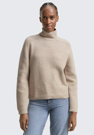 PULLOVER RELAXED FIT  MIT STEHKRAGEN - Pullover - cosy beige melange
