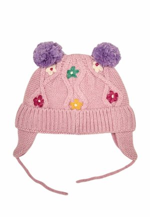 FLORAL EMBROIDERED CABLE - Beanie - pink