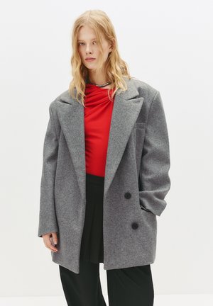 TAILORED FIT FELT TEXTURE - Cappotto corto - grey