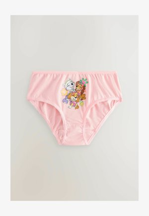 Mutande di cotone rosa con grafica di un personaggio dei cartoni animati colorato. Texture morbida, pizzo lungo la vita e accenti floreali giocosi.