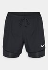 STRIDE HYBRID - Short 2 en 1 - black/reflective silver-coloured