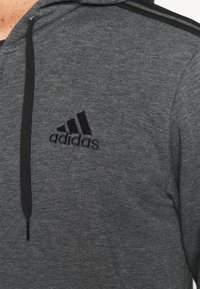 adidas Performance ESSENTIALS 3 STRIPES FULL ZIP - Camisola com fecho - dark grey heather