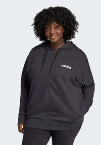 adidas Sportswear - ESSENTIALS LINEAR FULL-ZIP - Sweatjakke - black white Miniaturebillede 1