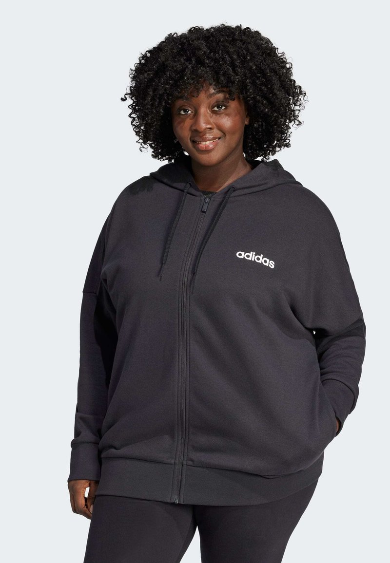 adidas Sportswear - ESSENTIALS LINEAR FULL-ZIP - Sweatjakke - black white, Forstør