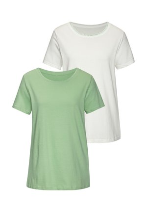 2 PACK - T-Shirt basic - grün creme