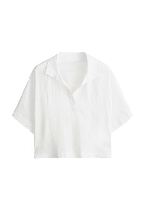 OYSHO, OVERSIZE SHORT-SLEEVED SHIRT - Blouse - white