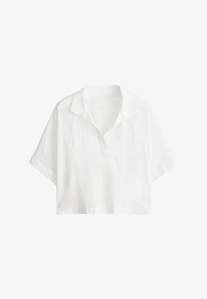 OYSHO, OVERSIZE SHORT-SLEEVED SHIRT - Blouse - white