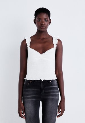 BDG Urban Outfitters SYDNEY SMOCKED CAMI - Débardeur - white