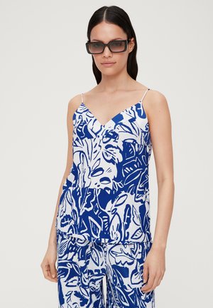 s.Oliver PLISSIERTES TRÄGER - Blouse - royalblau