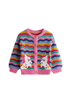 JoJo Maman Bébé REGULAR FIT - UNICORN APPLIQUÉ - Kardigán - bright pink