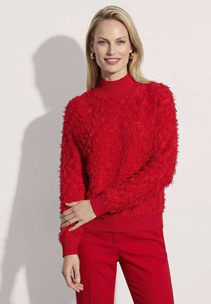 MADELEINE, MADELEINE PULLOVER STRICKPULLOVER IN FRANSENOPTIK - Trui - red