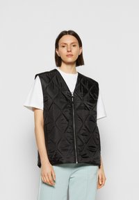 iets frans... REVERSIBLE QUILTED GILET - Colete - black