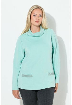 COWL NECK BEADED - Sweater - turquoise